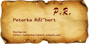 Peterka Róbert névjegykártya